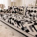 Bohemian plush sofa cover, black white geometric cushion cover, thickened warm winter blanket. - Armrest/Backrest Towel / 70x70cm / White