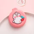 Mini pink folding hair brush portable pocket air cushion comb with cute bear and strawberry design - Sakura Pink Strawberry Bear
