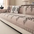 Housse de coussin de canapé chenille bohème rétro, jeté géométrique antidérapant. - Housse de coussin décoratif / 45x45cm / Café Clair