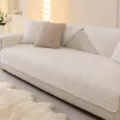 Cozy plush chevron sofa cover set for living room modern minimalist home decor protection. - 70x70cm / White