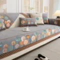 Chenille sofa cover grey cushion protector with artistic tree pattern anti-slip variant. - 70x70cm / Gray