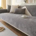 Grey solid color sofa cover water resistant fabric anti slip winter home living room decor - 70x70 Pack / Dark Gray