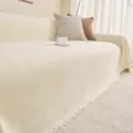 Beige herringbone fringe sofa cover texture throw blanket for living room home decor protection - 180*300 (Large Double) / Beige