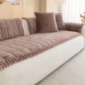 Thickened plush sofa cushion cover set in brown, cozy living room style, durable and soft. - 70*240cm / Brown
