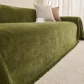 Green herringbone tassel sofa cover textured throw couch blanket for living room decor - 180*130 (Small Single) / Dark Green