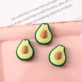 Cute avocado resin charms for DIY phone case, hair clips, and handmade jewelry making. - Avocado