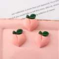 Cute peach resin cabochons charms for DIY phone case hair clip crafting handmade decor items - Peach