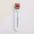 Mini schattige beer utility mes, draagbare witte briefopener voor studenten en kantoor. - Beer met strik