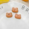 Cute brown bear resin charms cabochons for DIY phone case decoration crafts jewelry making 3pcs - Coffee Bear