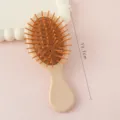 Mini brosse à cheveux coussin d'air pour enfants, joli peigne de massage pour voyage. - Brosse pneumatique marron clair contrasté