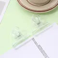 Clear binder clips document paper clamp plastic stationery organizer set for office school - Extra Large (63mm)