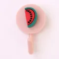 Cute watermelon design wall hook, pink sticky hook for dorm room, key holder, punch-free. - Resin Style - Watermelon