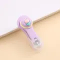 Cortauñas violeta lindo con funda protectora, hermosa herramienta de manicura durazno sku - Flor de corazón