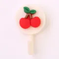 Cute cherry wall hook sticky key holder for student dorm room decor and door organization - Resin Style - Cherry