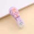 Lindo cortaúñas plegable con funda transparente y bonito diseño de conejo para cuidado diario. - Conejo Caja de Regalo