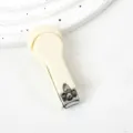 Tagliaunghie carino e portatile per casa e viaggi, rifinitore per unghie compatto. - Senza Custodia Protettiva / Bianco avorio