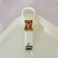 Cute cream bear nail clipper portable stainless steel manicure tool for home use care - Cream Style - Milk Tea Bear