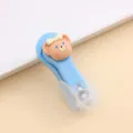 Lindo cortaúñas plegable con funda protectora herramienta de manicura diseño de oso azul - Oso con lazo