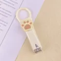 Cute cream nail clipper portable household stainless steel fingernail manicure tool variant - Cream Style - Beige Cat Paw