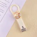 Cute bear nail clipper portable stainless steel fingernail cutter for home travel - Cream Style - Beige Donut