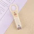Cute cream style portable nail clipper with bear decoration stainless steel manicure tool - Cream Style - Beige Bear