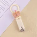 Cute cream style portable nail clipper with bear design durable stainless steel tool - Cream Style - Birthday Bear