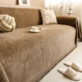 Husse für Sofa aus Chenille gestreift minimalistisch einfarbig Sofabezug für Sommer - 180x130cm / Braun