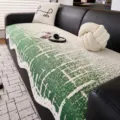 Grün-weißer Jacquard Plüsch Sofabezug, dicke klassische dekorative Couchdecke Variante. - 70*70 / Grün