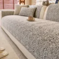Luxurious black and white herringbone sofa cover, soft textured couch cushion for modern home decor. - 70*70 / Black