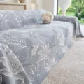 Nordic style breathable three-layer gauze sofa cover with elegant tropical leaf print decor. - 115*70 (Baby Blanket) / Light Gray