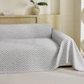 Grey chevron sofa cover, soft textured blanket for living room decor and home protection. - 230*340 / Light Gray