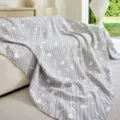 Grey quilted three-layer gauze sofa throw blanket nordic style air conditioning blanket - Light Gray / 115x70cm (Baby Blanket)