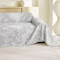 Nordic triple-layer gauze sofa cover grey tropical leaf print four seasons air blanket - 115x70 (Baby Blanket) / Jungle Air Blanket - Light Grey