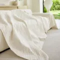 Summer cooling three-layer gauze sofa blanket, Nordic style universal air blanket for home. - Beige / 115*70cm (Baby Blanket)