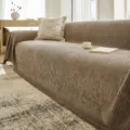 Chenille vertical stripe sofa cover, brown universal couch blanket protector for living room. - 180x130cm / Light Coffee