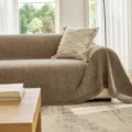 Brauner Chenille Sofabezug gerippte Decke Überwurf für gemütliche Wohnzimmer Dekoration - 180x130cm / Hellkaffee