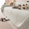 Chenille Sofabezug Decke mit Wellenmuster rutschfester Möbelschutz für Wohnzimmer gemütlich - Shanchan Stil-Grün / 180x130cm