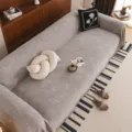 Chenille sofa cover throw blanket Nordic style solid color jacquard couch slipcover with tassels - 180x130 (Small Single Seater) / Gray