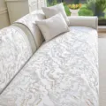 European minimalist non-slip jacquard sofa cover set with elegant marble texture design. - 70x70 / Beige