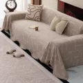 Jacquard Sofabezug Universal Decke Beidseitiger Sofaschutz Möbelbezug für Wohnkultur - 180x460cm Übergroßer Dreisitzer / Khaki
