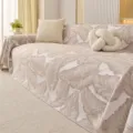 Jacquard breathable sofa blanket bohemian cover protector for living room furniture decor - Custom Sofa Towel 1m / Banana Leaf Pattern - Light Mocha