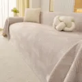 Geometric textured sofa cover slipcover living room furniture protector breathable couch towel - 115*70 (Baby Blanket) / Light Mocha
