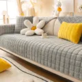 Verdünnte gesteppte Sofabezug in Grau, flauschige strukturierte Wohnzimmer-Sitzmatte. - Für Armlehne/Rückenlehne / 70x70cm / Hellgrün