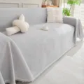 Solid color chenille sofa cover, all season universal full cover furniture protector slipcover. - Set Two: 180x280cm + 180x300cm / Light Gray