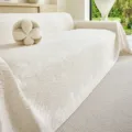 Cream jacquard three-layer yarn sofa cover, soft quilted protective furniture towel - 230*460 / Beige