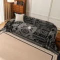 Καλύμματα Καναπέ Chenille Μαύρο Γκρι Γεωμετρική Εκτύπωση Κουβέρτα Σαλόνι - 180x90cm / σκούρο γκρι