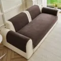 Housse de canapé minimaliste en chenille marron, tapis protecteur de meuble anti-dérapant salon. - Type de Coussin (Yunxi Tapis de Canapé) / 70x70cm / Brun Foncé