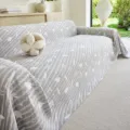 Grey jacquard sofa cover breathable 3-layer gauze couch slipcover universal seasonal - 230*460 / Light Gray