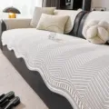 Wavy silk cooling sofa cushion cover summer anti-slip textured seat mat grey variant - Gray / 70*70