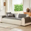 Set δeσιού καναπέ ψύξης από ρατάν μετάξι πάγου, σκούρο γκρι υφασμένο αντιολισθητικό μαξιλάρι - 60*60cm / Στατικό κλήμα - Γκρι